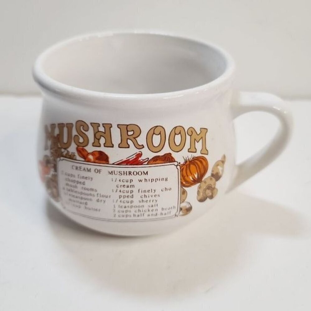 Vintage 1970s Mushroom Soup Recipe Crock Soup Bowl